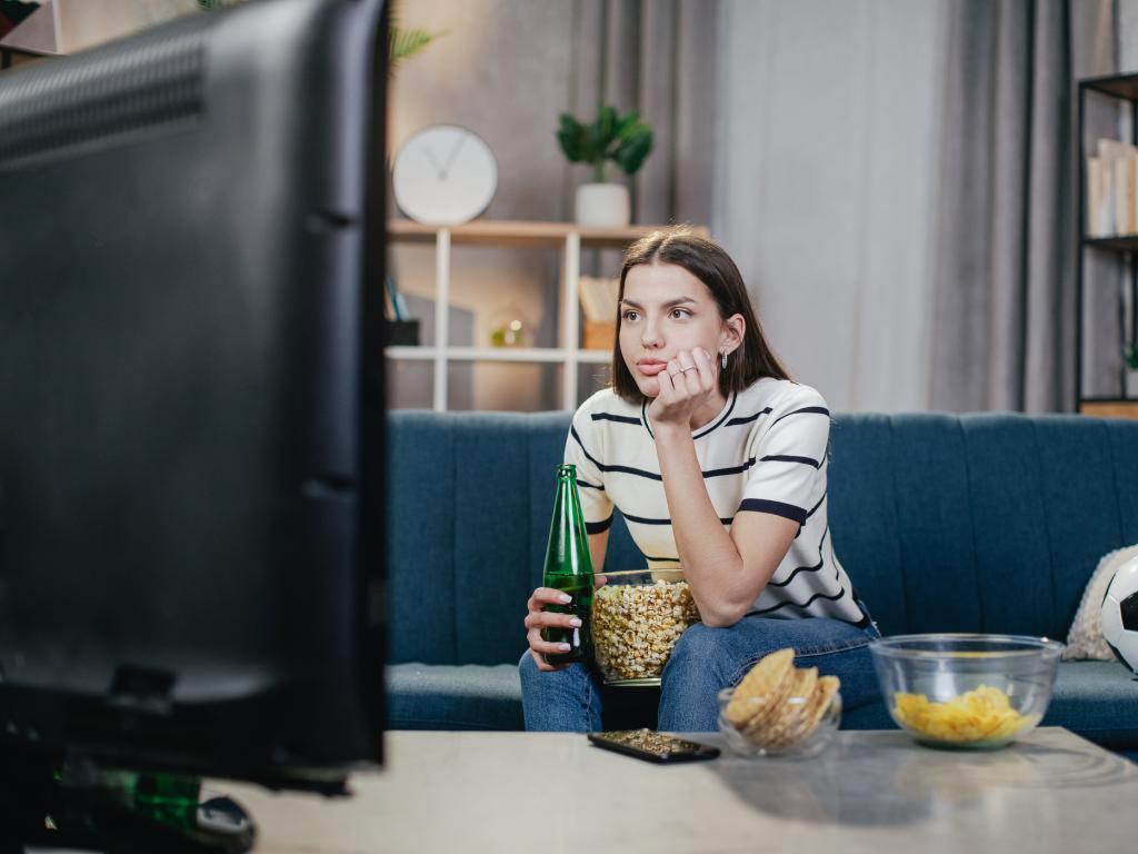 Woman watching tv L